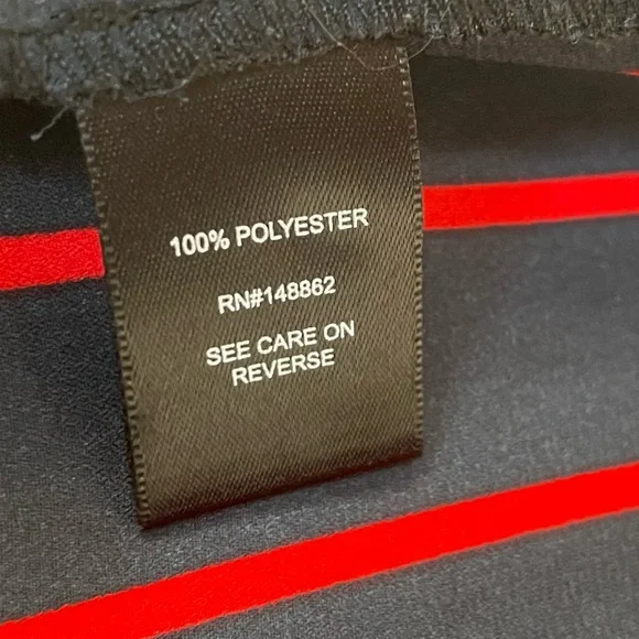 Torrid Lexie Georgette Sleeveless Hi Lo Navy Red Stripe Sheer Button Tunic Top - Picture 8 of 13